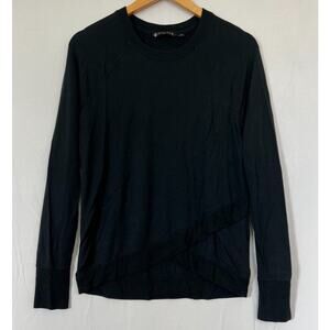 Athleta Criss Cross Top Womens Size Small Modal Blend Black Lounge Active